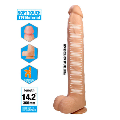 PRETTY LOVE - DANY GODEMICHET RÉALISTE FLEXIBLE AVEC VENTOUSE 36 CM -Ø- 5,6 CM