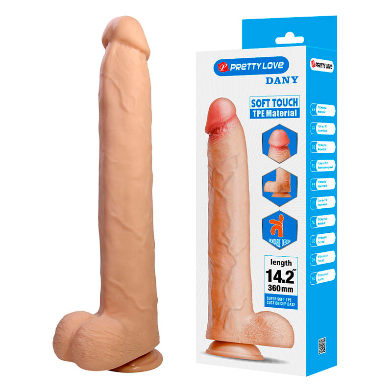 PRETTY LOVE - DANY GODEMICHET RÉALISTE FLEXIBLE AVEC VENTOUSE 36 CM -Ø- 5,6 CM