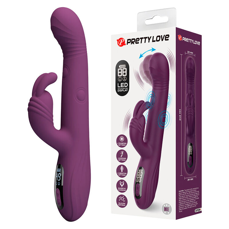 PRETTY LOVE - DEE VIBRATEUR LAPIN MULTIFONCTION OSCILLANT ET À PERCUSSION VIOLET
