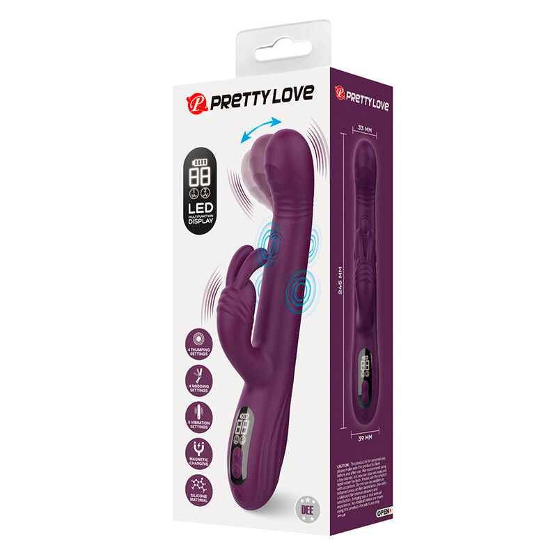 PRETTY LOVE - DEE VIBRATEUR LAPIN MULTIFONCTION OSCILLANT ET À PERCUSSION VIOLET