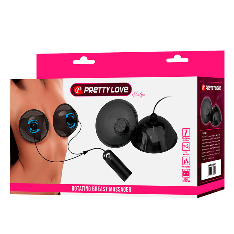 PRETTY LOVE - STIMULATEUR DE TÉTONS ROTATIF À SUCCION NOIR