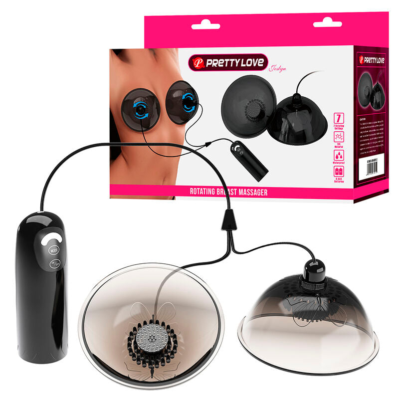 PRETTY LOVE - STIMULATEUR DE TÉTONS ROTATIF À SUCCION NOIR