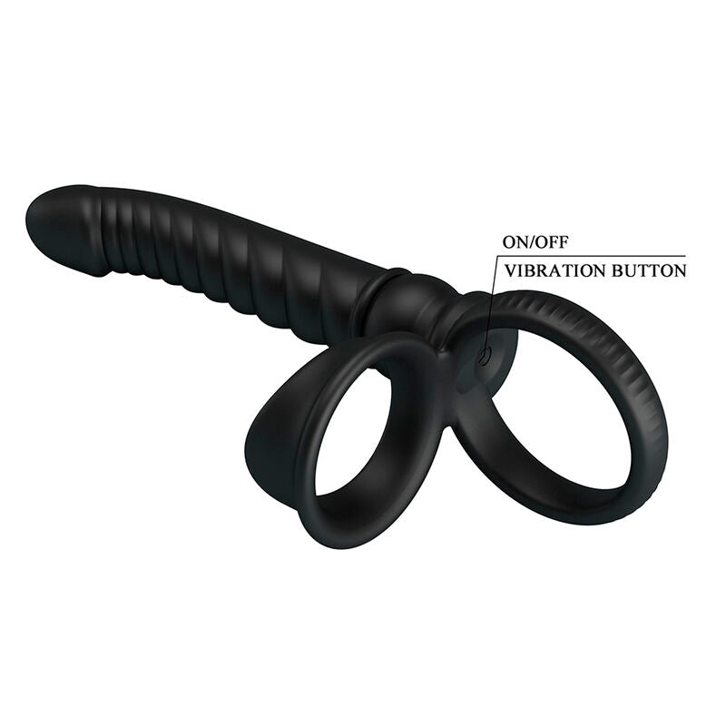 PRETTY LOVE - VIBRATEUR ANAL MERRITT AVEC ANNEAU ET VIBRATION NOIR