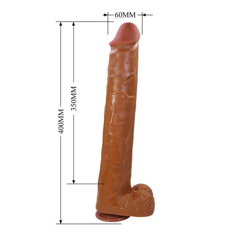 PRETTY LOVE - PAT GODEMICHET FLEXIBLE RÉALISTE AVEC VENTOUSE 40 CM -Ø- 6 CM MARRON