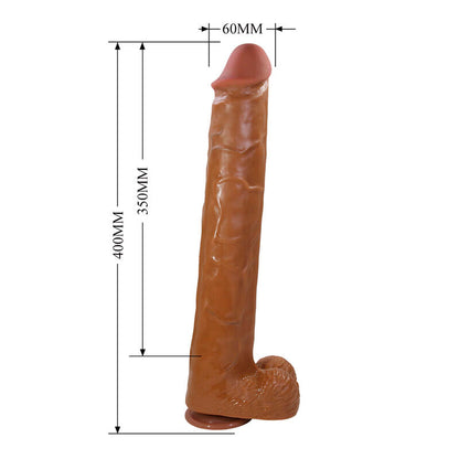 PRETTY LOVE - PAT GODEMICHET FLEXIBLE RÉALISTE AVEC VENTOUSE 40 CM -Ø- 6 CM MARRON