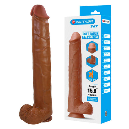PRETTY LOVE - PAT GODEMICHET FLEXIBLE RÉALISTE AVEC VENTOUSE 40 CM -Ø- 6 CM MARRON