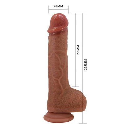 PRETTY LOVE - TOMMY VIBRATEUR À POUSSÉE RÉALISTE AVEC TÉLÉCOMMANDE MARRON FONCÉ