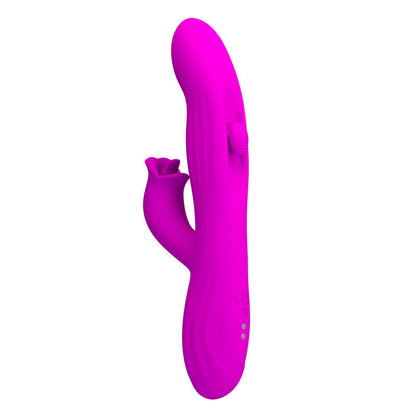 PRETTY LOVE - VIBRATEUR OSCILLANT LAPIN YALANDA AVEC AFFICHAGE LED VIOLET