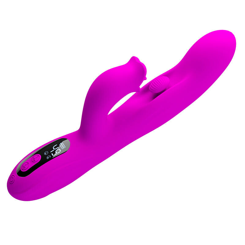 PRETTY LOVE - VIBRATEUR OSCILLANT LAPIN YALANDA AVEC AFFICHAGE LED VIOLET