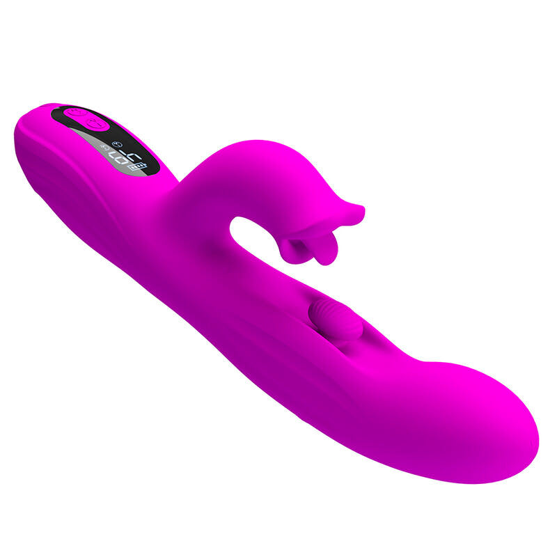 PRETTY LOVE - VIBRATEUR OSCILLANT LAPIN YALANDA AVEC AFFICHAGE LED VIOLET