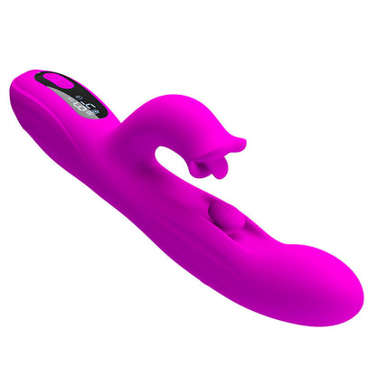 PRETTY LOVE - VIBRATEUR OSCILLANT LAPIN YALANDA AVEC AFFICHAGE LED VIOLET