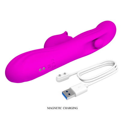 PRETTY LOVE - VIBRATEUR OSCILLANT LAPIN YALANDA AVEC AFFICHAGE LED VIOLET