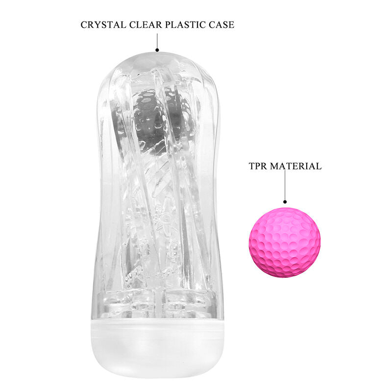 PRETTY LOVE  - COUPE DE MASTURBATION TEXTURÉE À 360° TRANSPARENTE