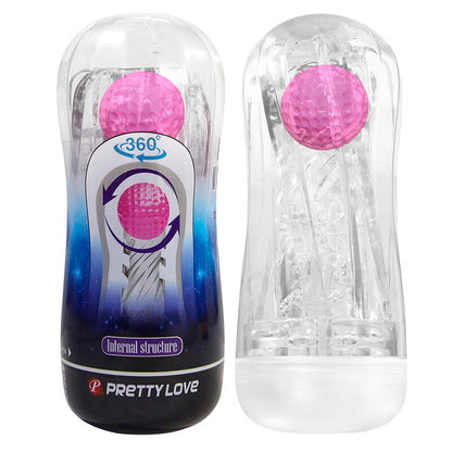 PRETTY LOVE  - COUPE DE MASTURBATION TEXTURÉE À 360° TRANSPARENTE