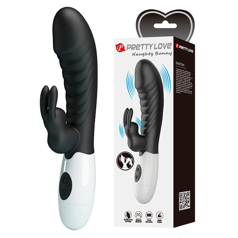PRETTY LOVE - VIBRATEUR LAPIN NAUGHTY BUNNY 30 FONCTIONS NOIR