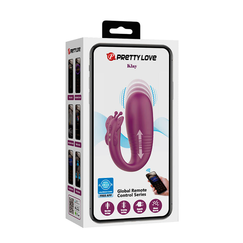 PRETTY LOVE - VIBRATEUR ŒUF À PROFONDEUR KLAY CONTRÔLÉ PAR APPLICATION VIOLET