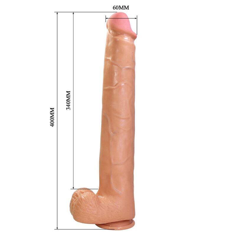 PRETTY LOVE - RAEL GODEMICHET RÉALISTE FLEXIBLE AVEC VENTOUSE 40 CM -Ø- 6 CM MARRON