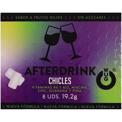 WUG After Drink – Le chewing-gum fonctionnel qui vous aide à retrouver de l'énergie après une soirée. Plaquette de 8 unités