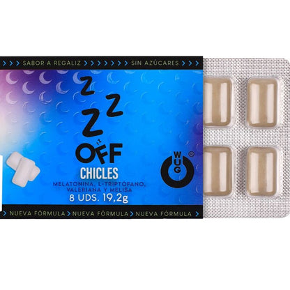 WUG off - Le chewing-gum fonctionnel qui vous aide à vous détendre et à mieux dormir. Plaquette de 8 paquets