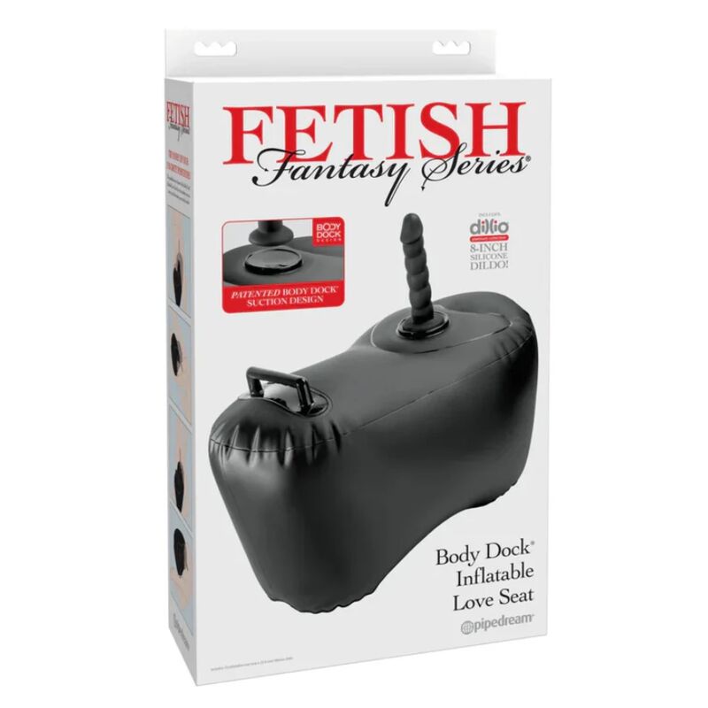 FETISH FANTASY SERIES - BODY DOCK SIÈGE GONFLABLE AVEC GODEMICHET 69,2 CM NOIR