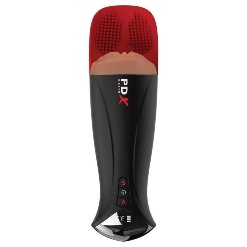 PDX ELITE - FAP-O-MATIC PRO XL, masturbateur vibrant automatique, marron, 34,9 cm