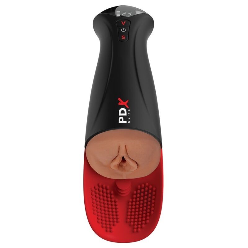 PDX ELITE - FAP-O-MATIC PRO XL, masturbateur vibrant automatique, marron, 34,9 cm