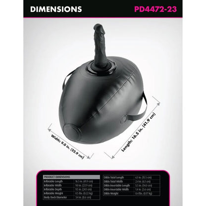 FETISH FANTASY SERIES - BODY DOCK BOULE GONFLABLE AVEC GODEMICHET NOIR 41,9 CM