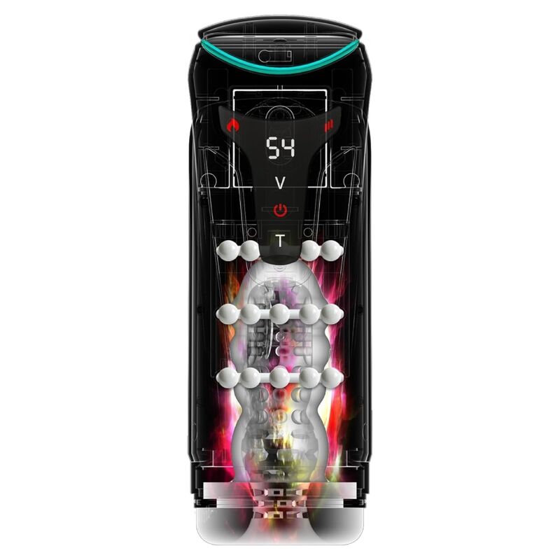 PDX ELITE - MOTO-BATOR PRO MASTURBATEUR À POUSSE AUTOMATIQUE VIBRANT ET CHAUFFANT 26,5 CM