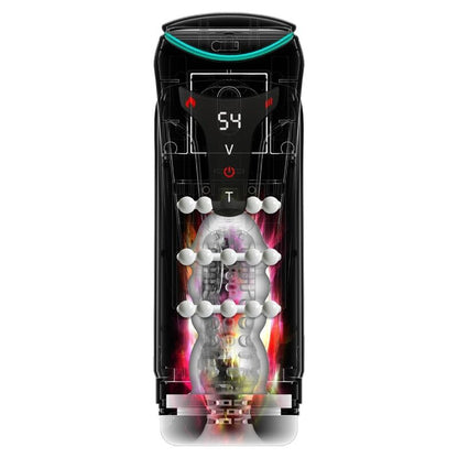 PDX ELITE - MOTO-BATOR PRO MASTURBATEUR À POUSSE AUTOMATIQUE VIBRANT ET CHAUFFANT 26,5 CM