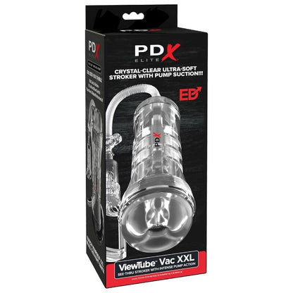 PDX ELITE - VIEWTUBE VAC XXL MANGE TRANSPARENTE AVEC POMPE D'ASPIRATION 27,3 CM
