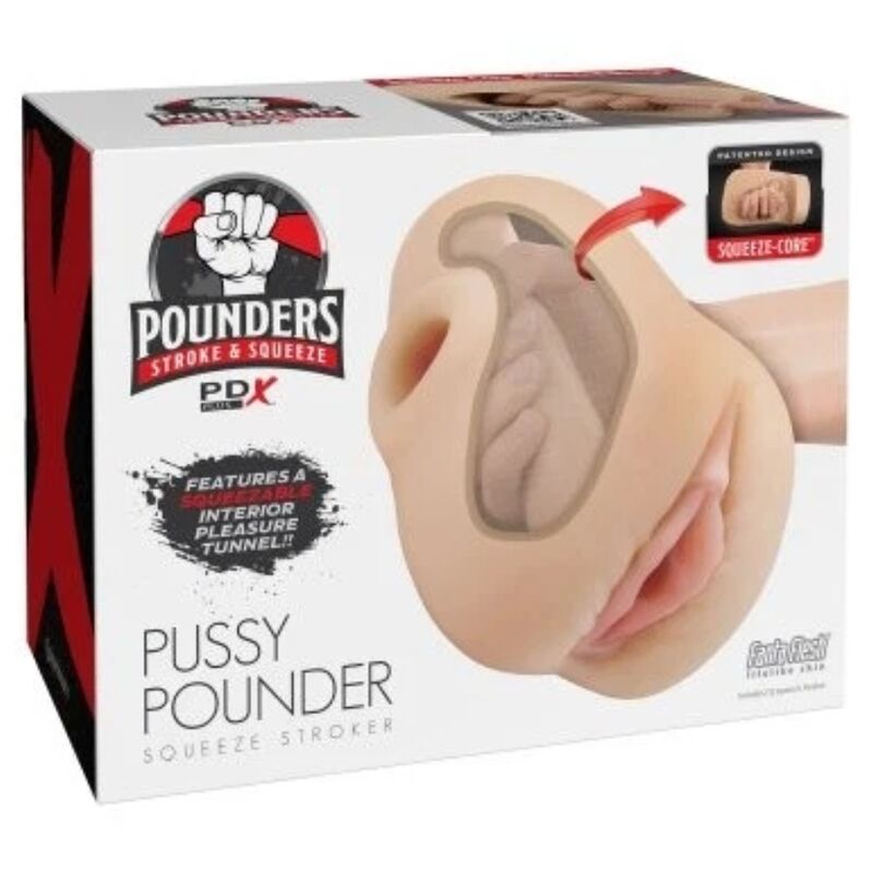 PDX PLUS - VISAGE RÉALISTE VAGIN PUSSY POUNDER SQUEEZE STROKER 18 CM