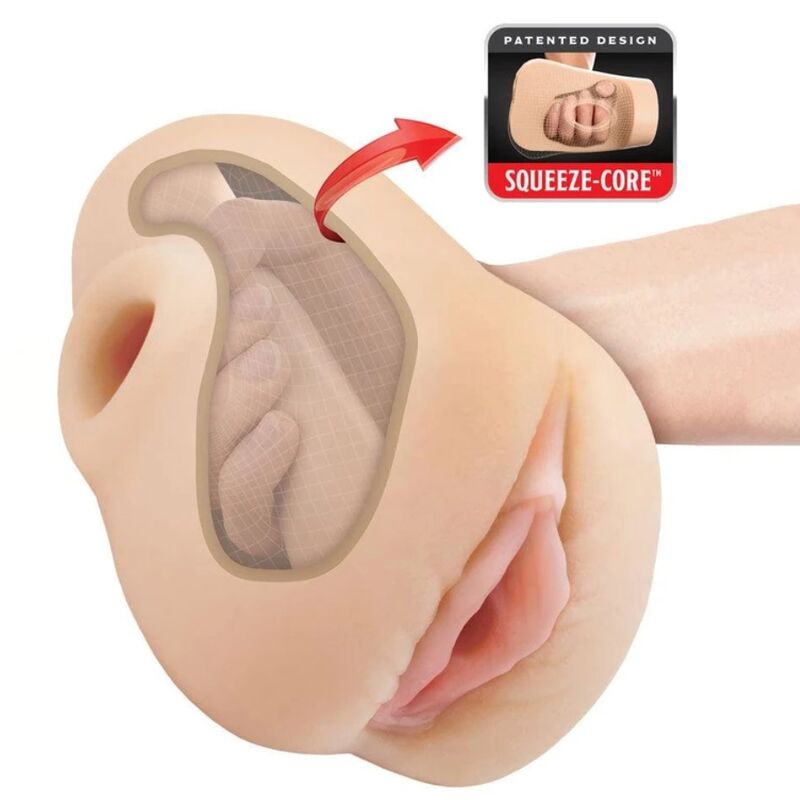 PDX PLUS - VISAGE RÉALISTE VAGIN PUSSY POUNDER SQUEEZE STROKER 18 CM