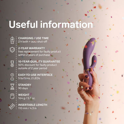 LELO - INA THRUST RABBIT VIBRATEUR À POUSSÉE VIOLET