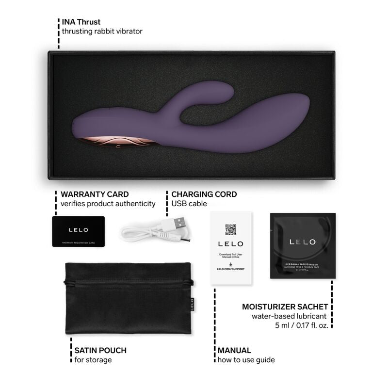 LELO - INA THRUST RABBIT VIBRATEUR À POUSSÉE VIOLET