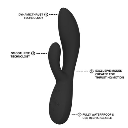 LELO - INA THRUST RABBIT VIBRATEUR À POUSSÉE NOIR