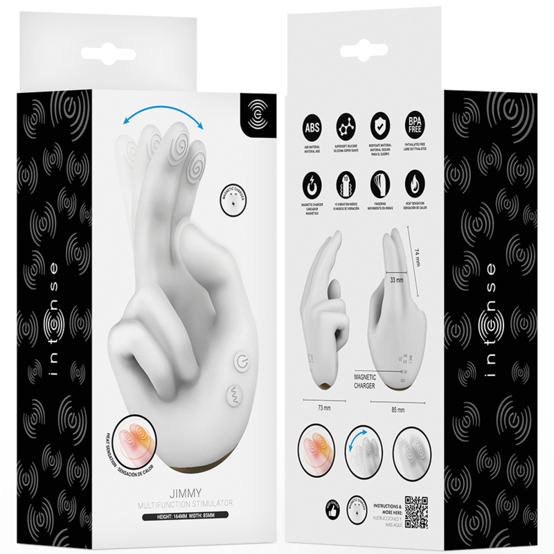 INTENSE - JIMMY STIMULATEUR MULTIFONCTION EN FORME DE MAIN AVEC VIBRATION ET CHALEUR