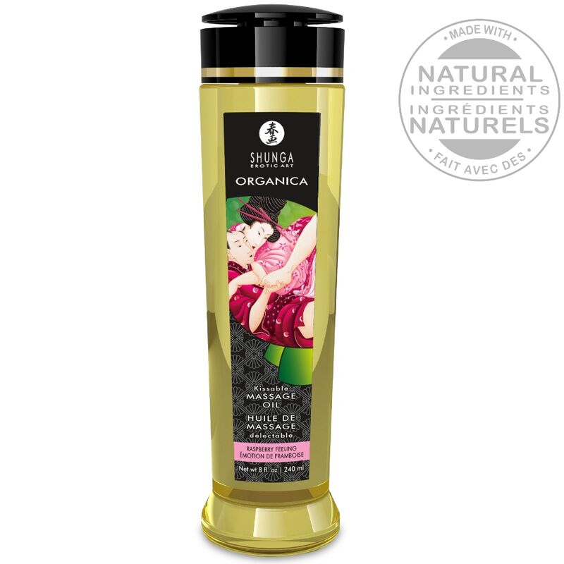 SHUNGA - HUILE DE MASSAGE BIO À LA FRAMBOISE 240 ML