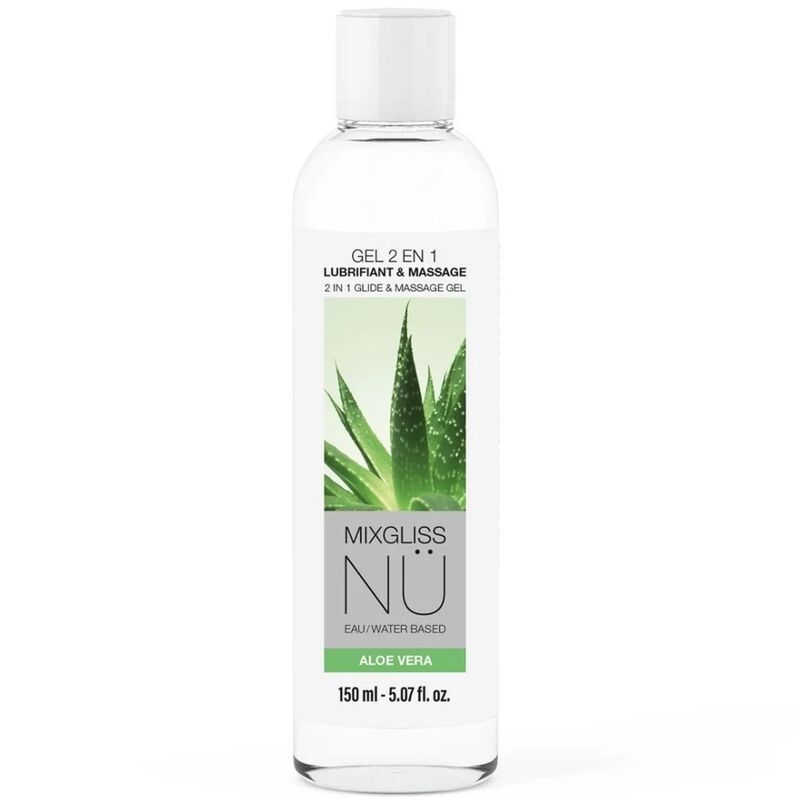 MIXGLISS - GEL LUBRIFIANT ET DE MASSAGE 2 EN 1 À BASE D'EAU NURU À L'ALOE VERA 150 ML