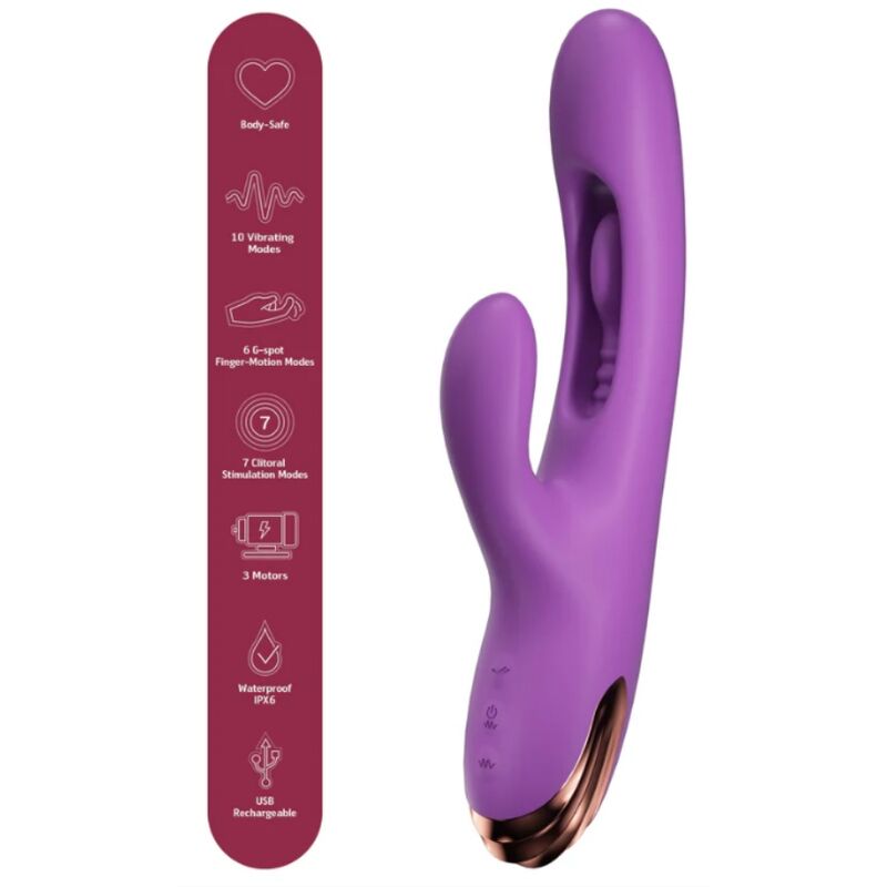 SHE.E.O - VIBRATEUR POINT G LAPIN AVEC MOUVEMENT NUMÉRIQUE VIOLET