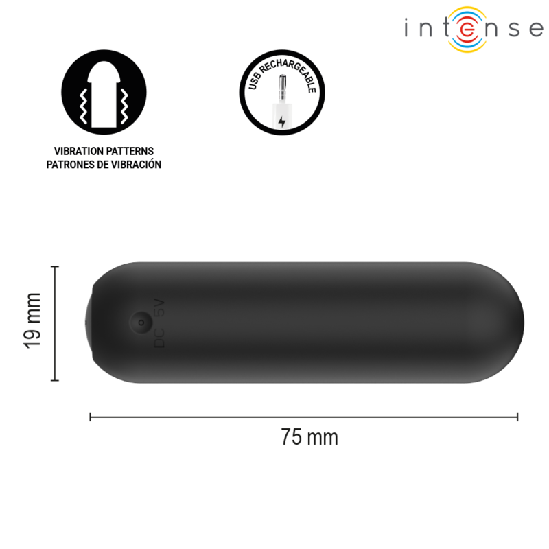 INTENSE - JUDY VIBRANT RECHARGEABLE AVEC TÉLÉCOMMANDE NOIR