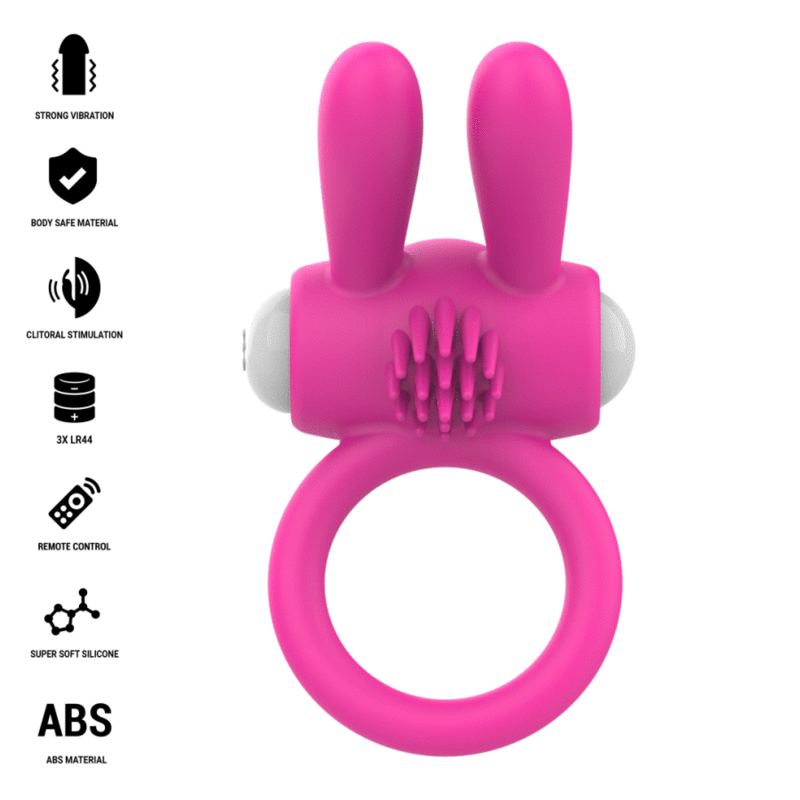 INTENSE - ANNEAU PÉNIS VIBRANT HOPPS AVEC STIMULATION CLITORIALE ROSE