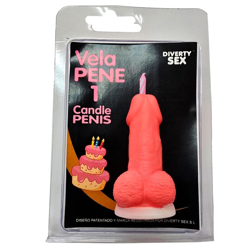 DIABLO PICANTE - BOUGIE PÉNIS EN FORME DE CHIFFRE 1 ROSE