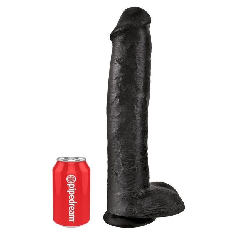 KING COCK - GODEMICHET RÉALISTE AVEC TESTICULES 38 CM NOIR