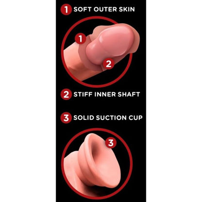KING COCK PLUS - GODEMICHET RÉALISTE TRIPLE DENSITÉ AVEC TESTICULES MOBILES 23 CM CHAIR