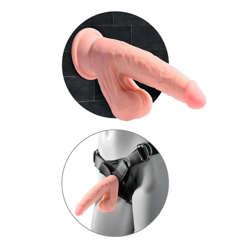KING COCK PLUS - GODEMICHET RÉALISTE TRIPLE DENSITÉ AVEC TESTICULES MOBILES 23 CM CHAIR