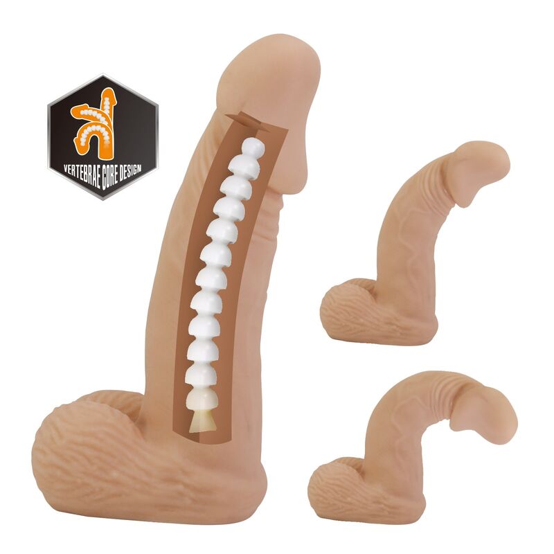 PRETTY LOVE - HARNAIS ZANE AVEC GODEMICHET FLEXIBLE 17 CM Ø 4,3 CM NATUREL