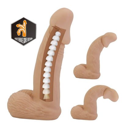 PRETTY LOVE - HARNAIS ZANE AVEC GODEMICHET FLEXIBLE 17 CM Ø 4,3 CM NATUREL