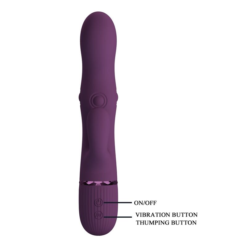 PRETTY LOVE - ZACH VIBRATEUR LAPIN RECHARGEABLE À POUSSER 5+5 FONCTIONS