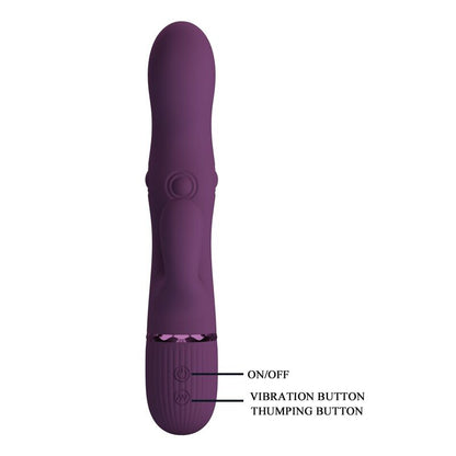 PRETTY LOVE - ZACH VIBRATEUR LAPIN RECHARGEABLE À POUSSER 5+5 FONCTIONS