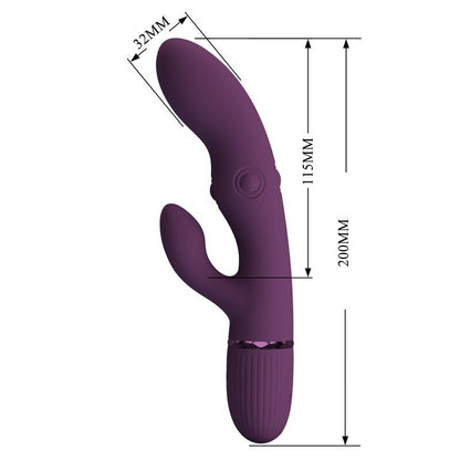 PRETTY LOVE - ZACH VIBRATEUR LAPIN RECHARGEABLE À POUSSER 5+5 FONCTIONS